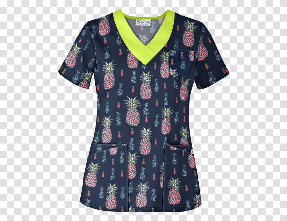 Pineapple Scrub Top, Apparel, Blouse, Shirt Transparent Png