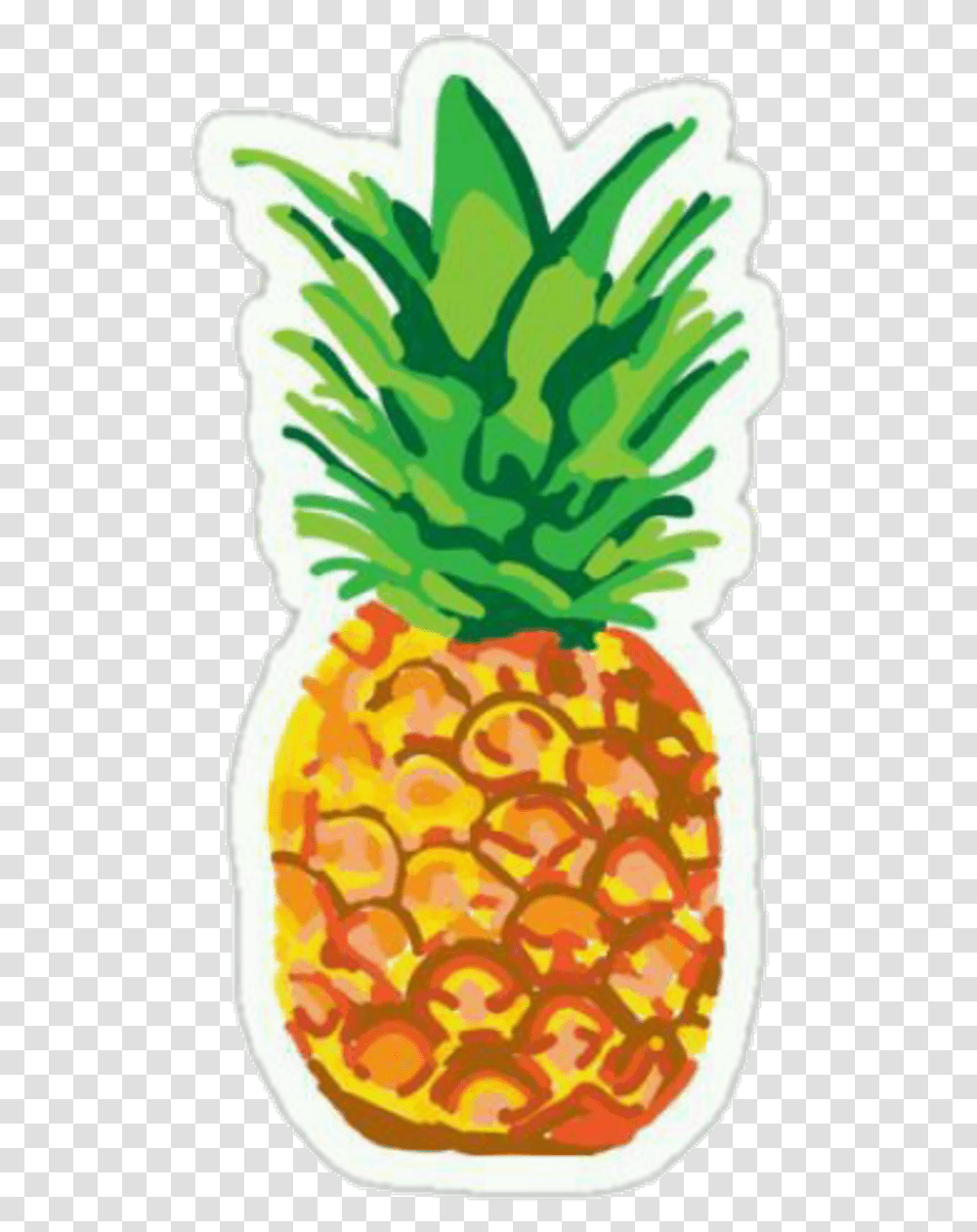 Pineapple Stickers Clipart Sticker, Plant, Fruit, Food, Rug Transparent Png