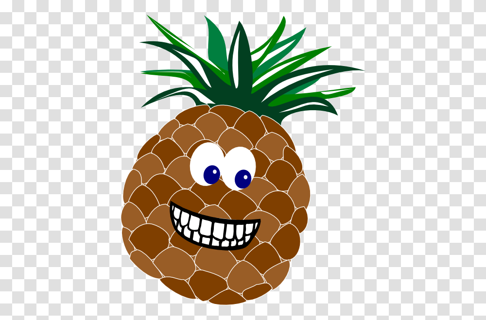 Pineapple With Face Clip Art, Fruit, Plant, Food Transparent Png