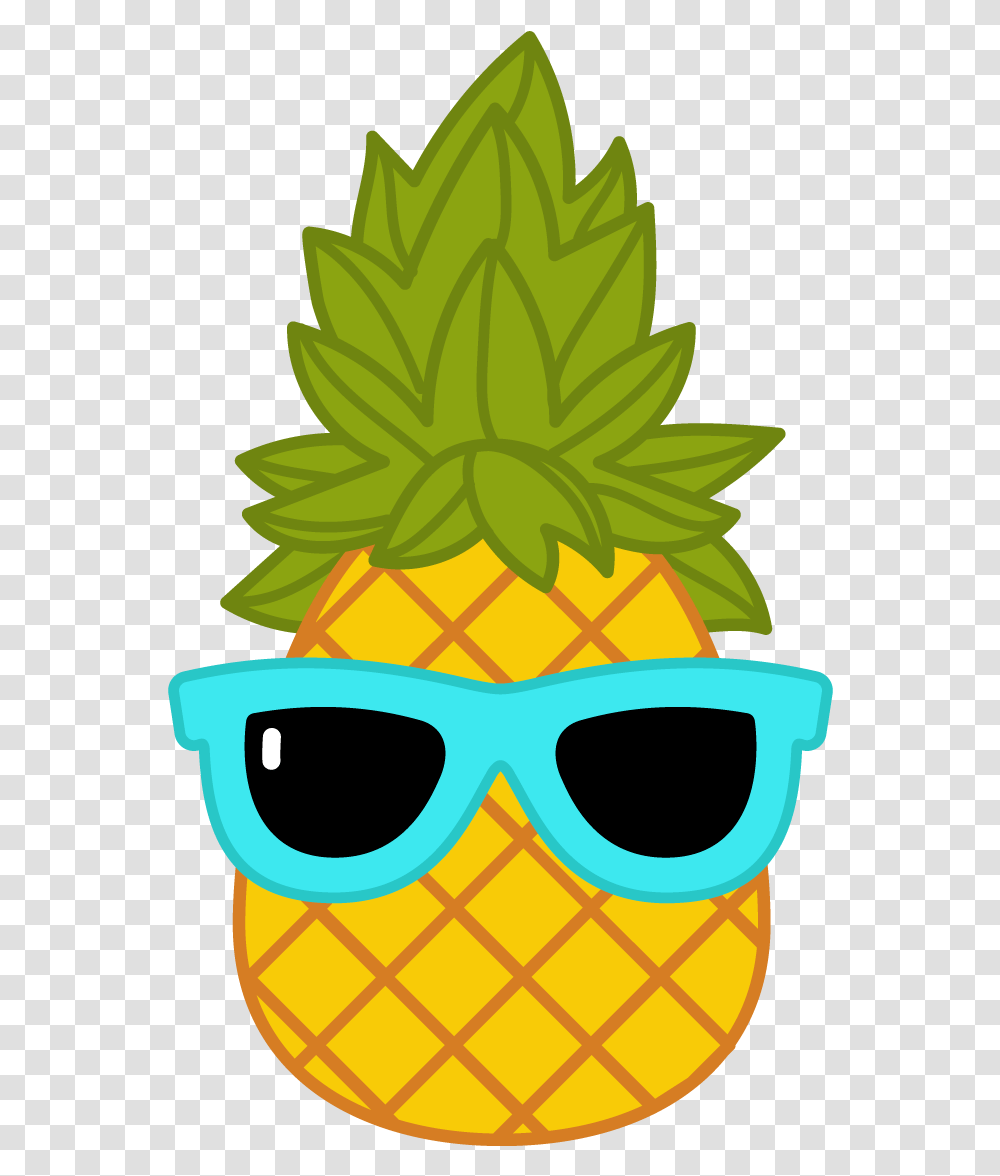 Pineapple With Sunglasses Cartoon Pineapple, Plant, Fruit, Food, Accessories Transparent Png