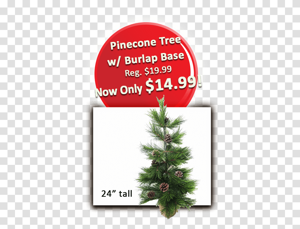 Pinecone Tree W Burlap Base Christmas Tree, Plant, Ornament, Conifer, Fir Transparent Png