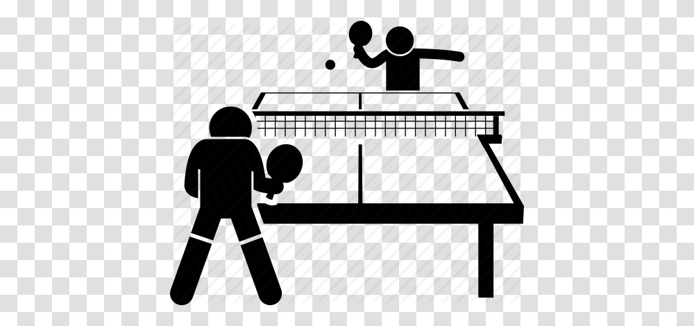 Ping Pong Play Playing Table Table Tennis Icon, Silhouette, Piano, Leisure Activities, Musical Instrument Transparent Png