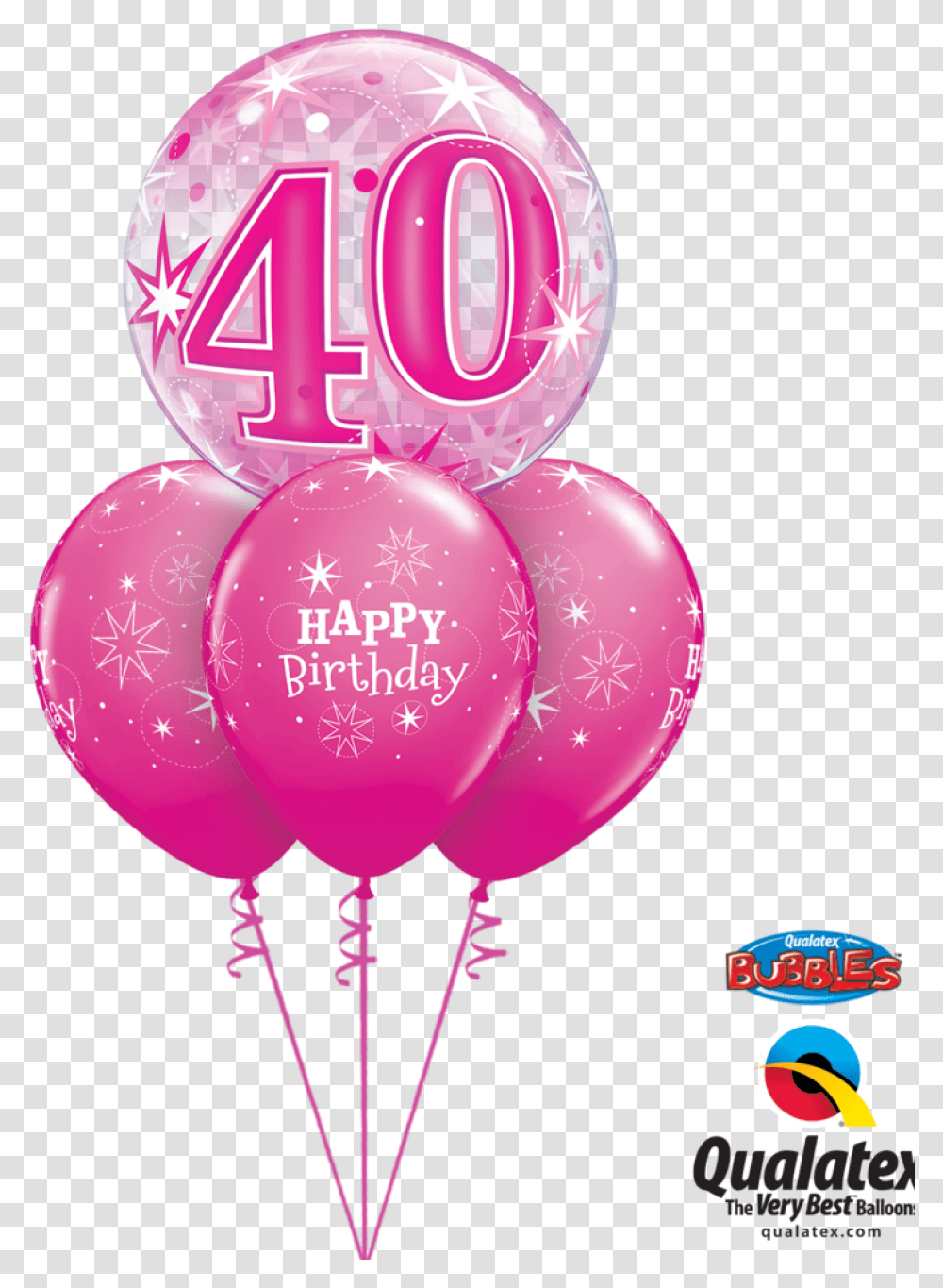 Pink 40 Balloons Transparent Png