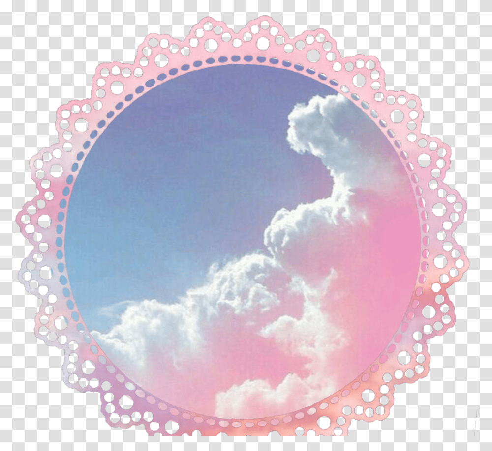 Pink Aesthetic Wallpaper Clouds Hd Aesthetic Wallpaper Pink, Lace, Rug, Label, Text Transparent Png