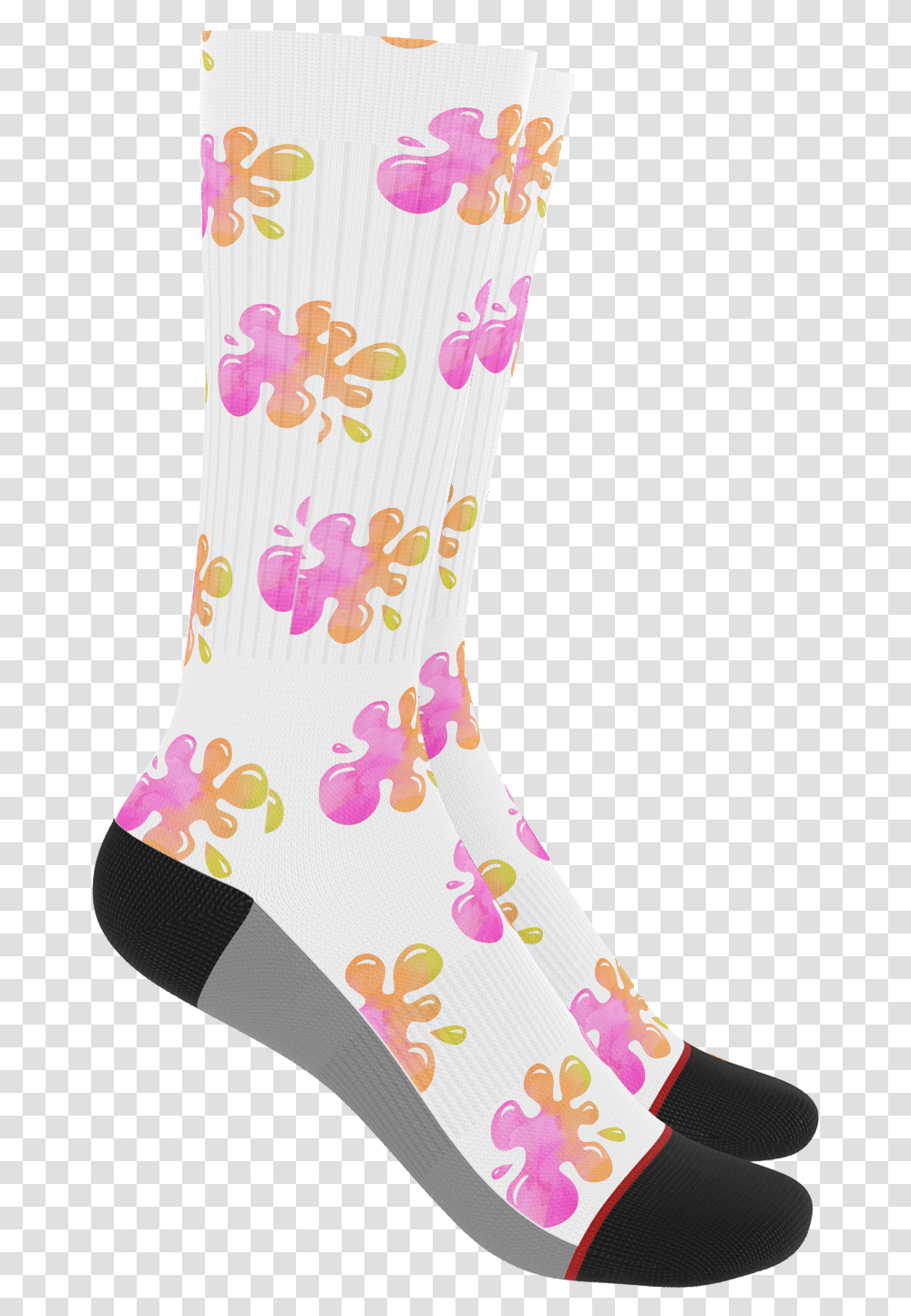Pink Amp Yellow Splatter SocksClass Lazy Sock, Apparel, Shoe, Footwear Transparent Png