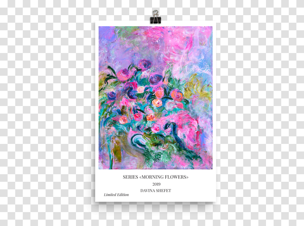 Pink And Blue Flowers Print Davina Shefet Art Store Visual Arts, Modern Art, Painting, Canvas, Graphics Transparent Png