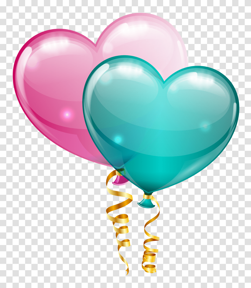 Pink And Blue Heart Balloons Clipart Gallery Transparent Png