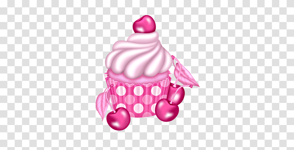 Pink And Delicious Sewing Cupcakes Cupcake, Cream, Dessert, Food, Creme Transparent Png