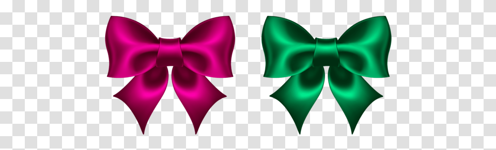 Pink And Green Bow Clipart Picture Gift Bows Background Green Ribbon Bow, Symbol, Pattern, Light, Graphics Transparent Png