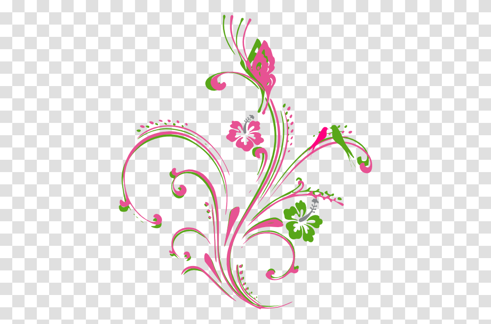 Pink And Green Butterfly, Floral Design, Pattern Transparent Png