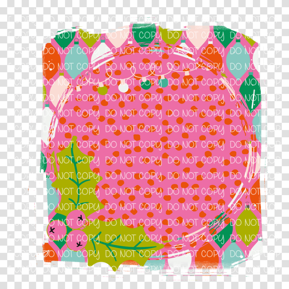 Pink And Green Christmas Monogram Frame Circle, Word, Plot, Diagram Transparent Png