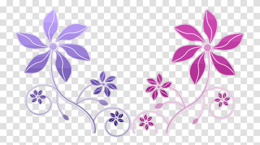 Pink And Purple Flowers Drawings Purple Colour Flowers, Graphics, Art, Floral Design, Pattern Transparent Png