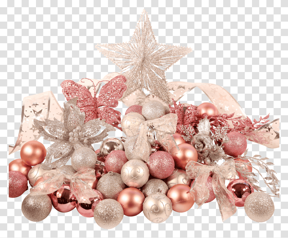 Pink And Silver Christmas Tree Decorations, Crystal, Accessories, Accessory, Jewelry Transparent Png