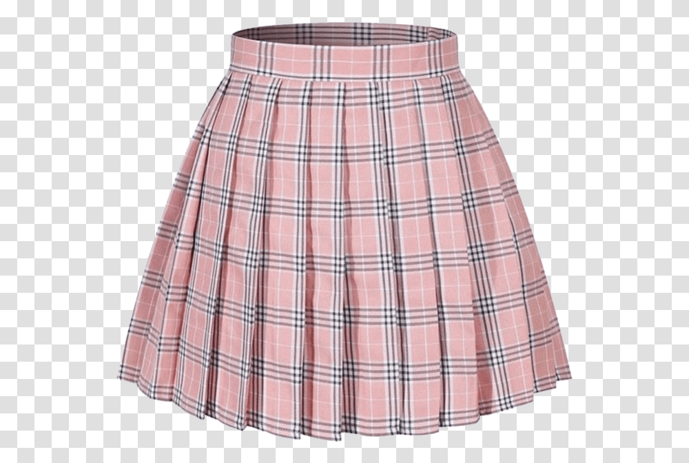 Pink And Skirt Image Pink And White Pleated Skirt Check, Apparel, Female, Woman Transparent Png
