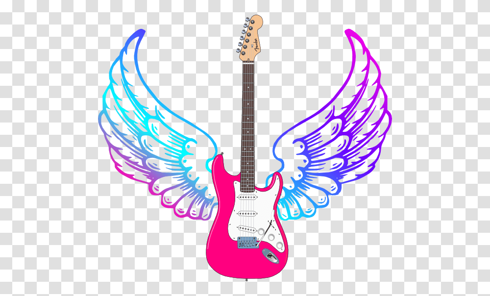 Pink Angel Wings, Electric Guitar, Leisure Activities, Musical Instrument, Bass Guitar Transparent Png
