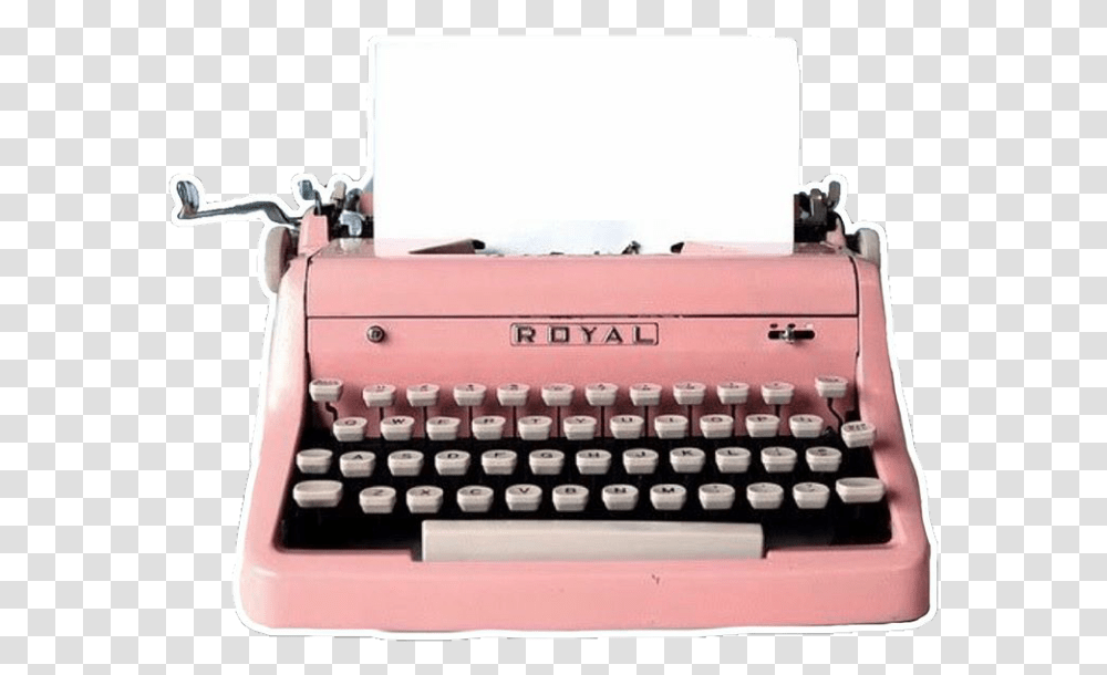 Pink Antique Typewriter Type Writer Technology Vintage Pink Typewriter, Machine, Engine, Motor, Computer Keyboard Transparent Png