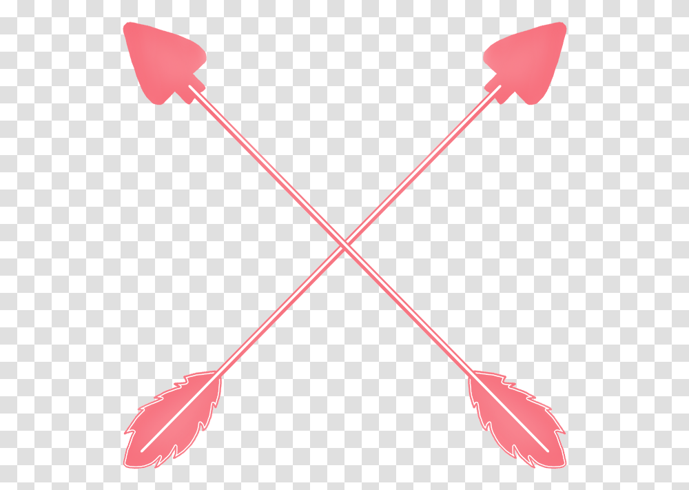 Pink Arrow Crossed Red Arrows, Oars, Bow, Paddle Transparent Png