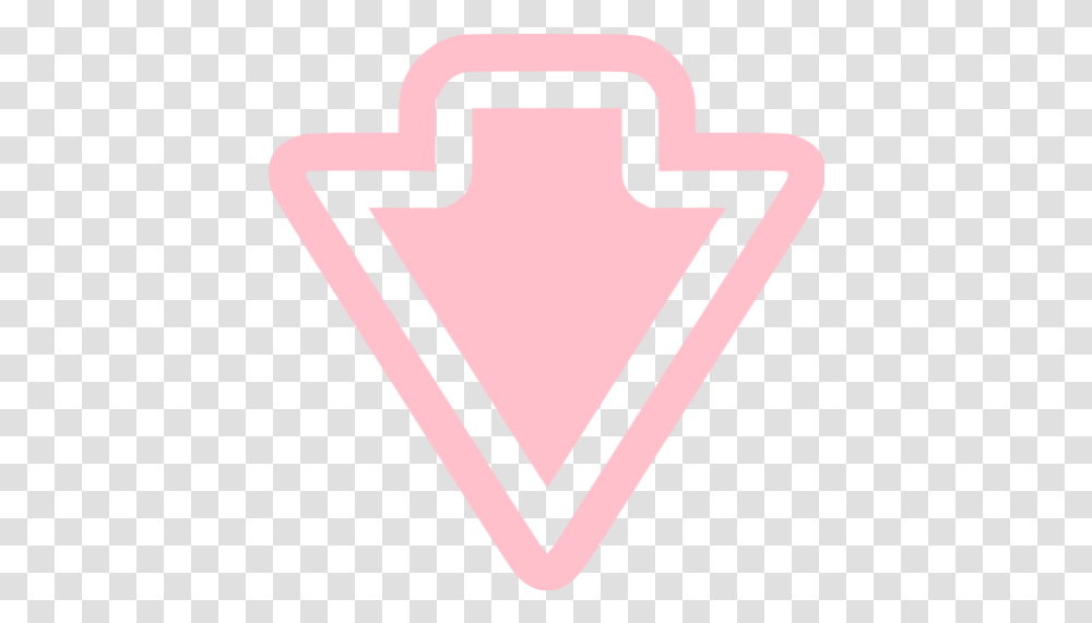 Pink Arrow Down Icon Free Pink Arrow Icons Pink Arrow Down, Label, Text, Sticker, Triangle Transparent Png