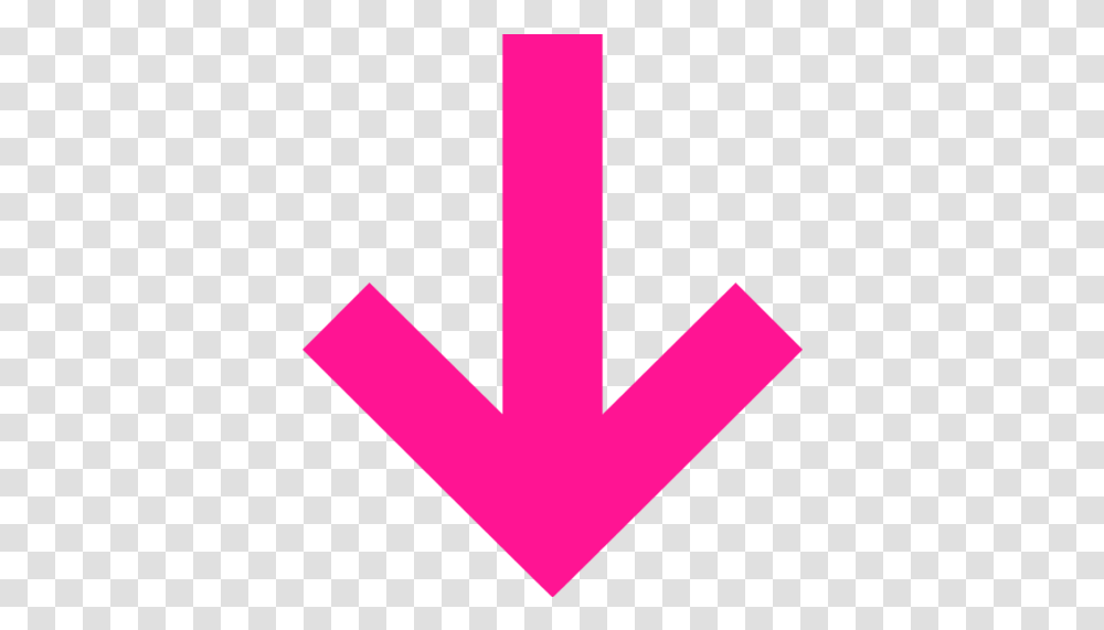 Pink Arrow Download Pink Arrow Pointing Down, Symbol, Hook, Logo, Trademark Transparent Png