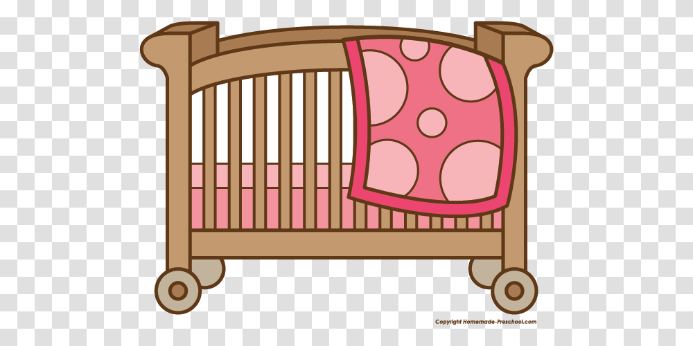 Pink Baby Bassinet Clipart, Furniture, Crib, Cradle Transparent Png