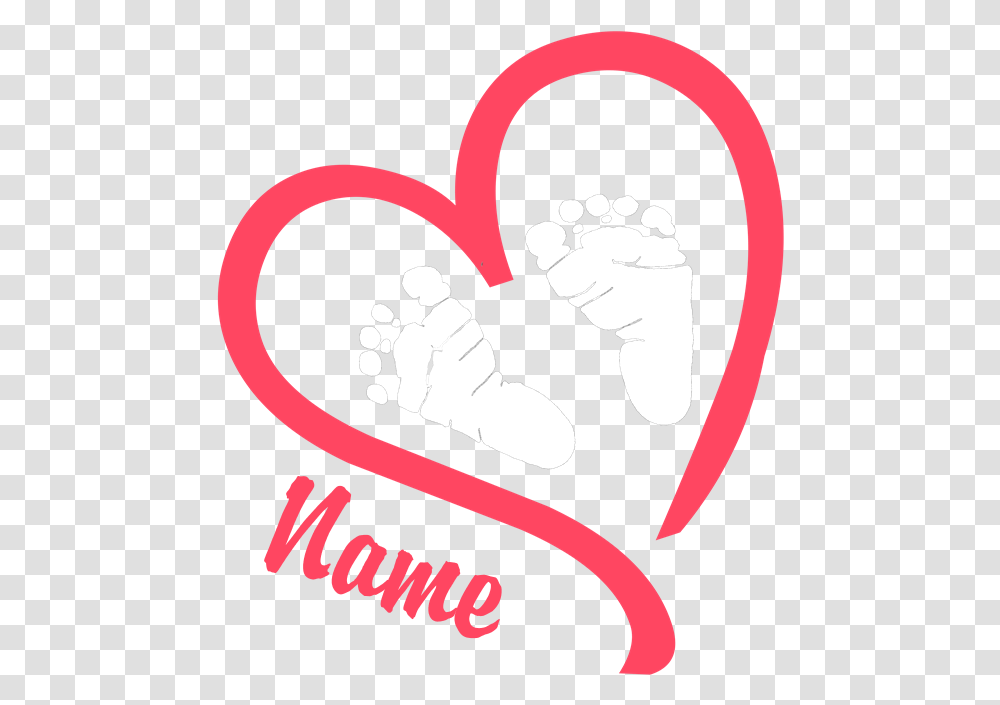 Pink Baby Feet Heart With Baby Foot Prints, Poster, Advertisement, Heel, Footprint Transparent Png
