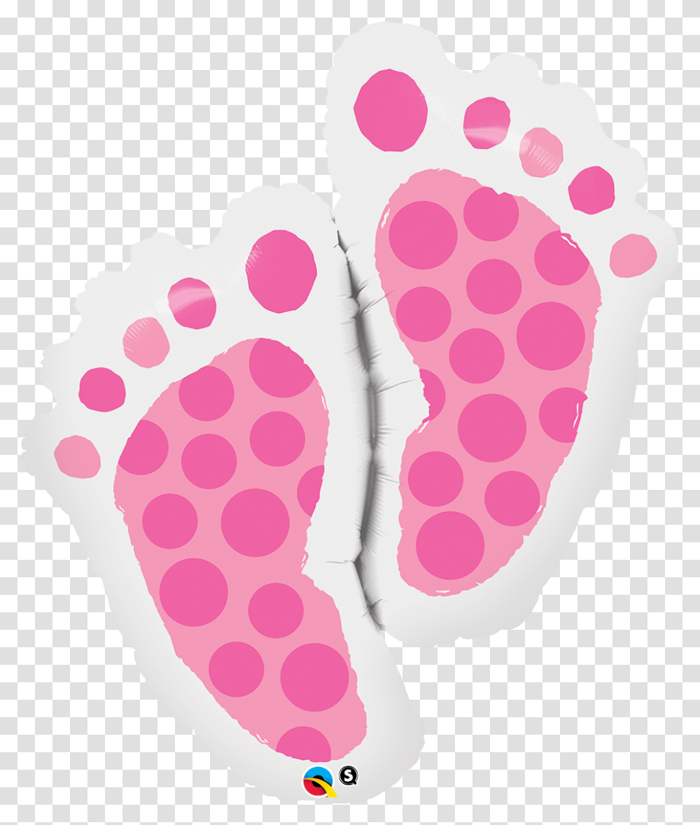 Pink Baby Footprint Blue Foot Print Balloons, Rug, Heel Transparent Png