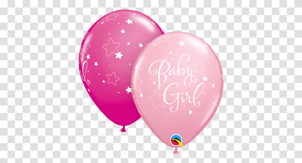 Pink Baby Girl Stars Latex Balloon Baby Boy Balloons Transparent Png