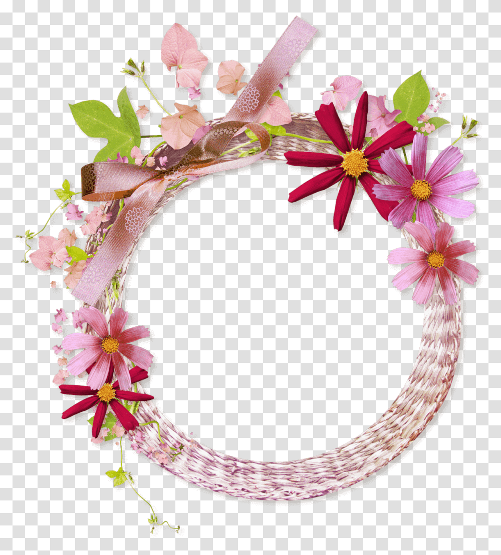 Pink Background Flower Background With Circle Frame, Plant, Flower Arrangement, Floral Design, Pattern Transparent Png