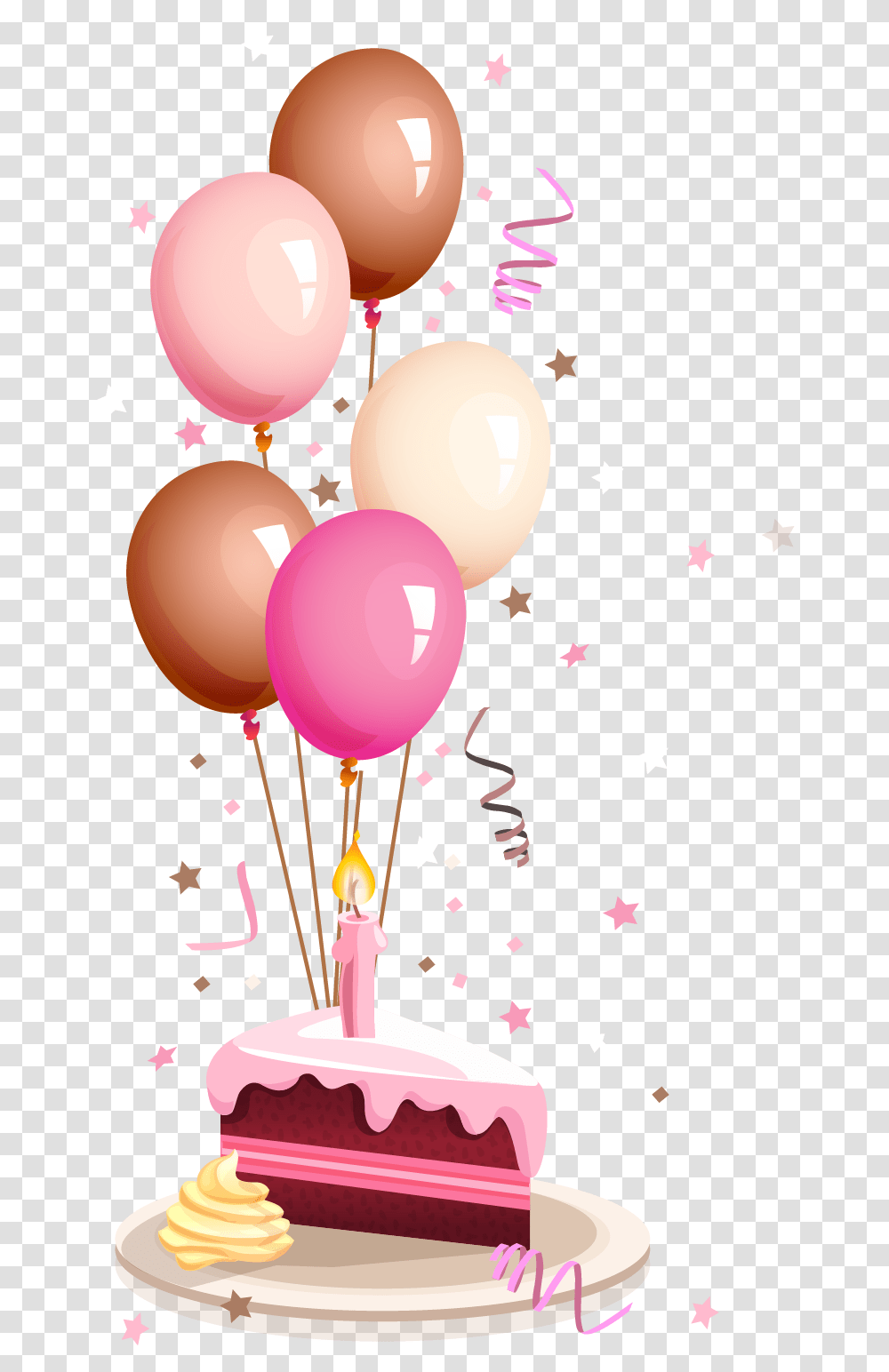 Pink Balloons And Cake, Wedding Cake, Dessert, Food Transparent Png