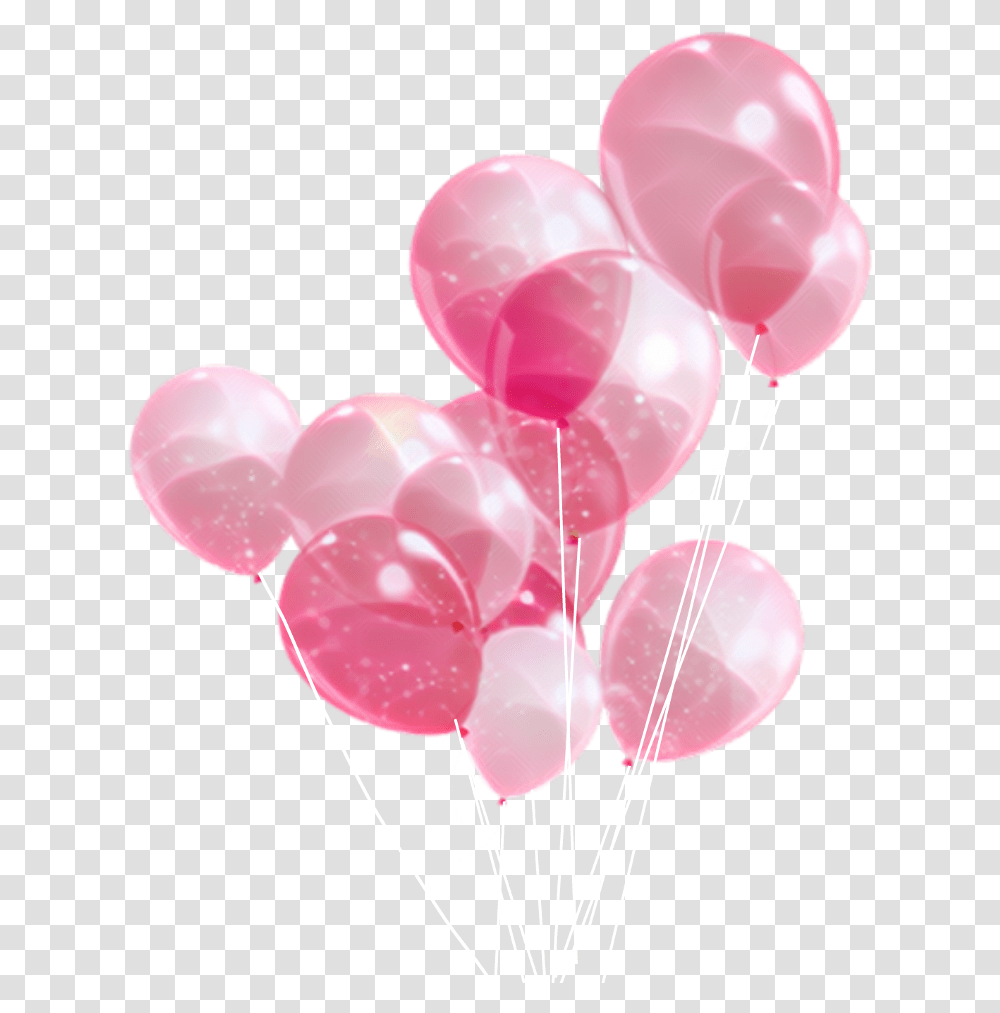 Pink Balloons Cake Happybirthday Happyday Birthdaycake, Heart Transparent Png