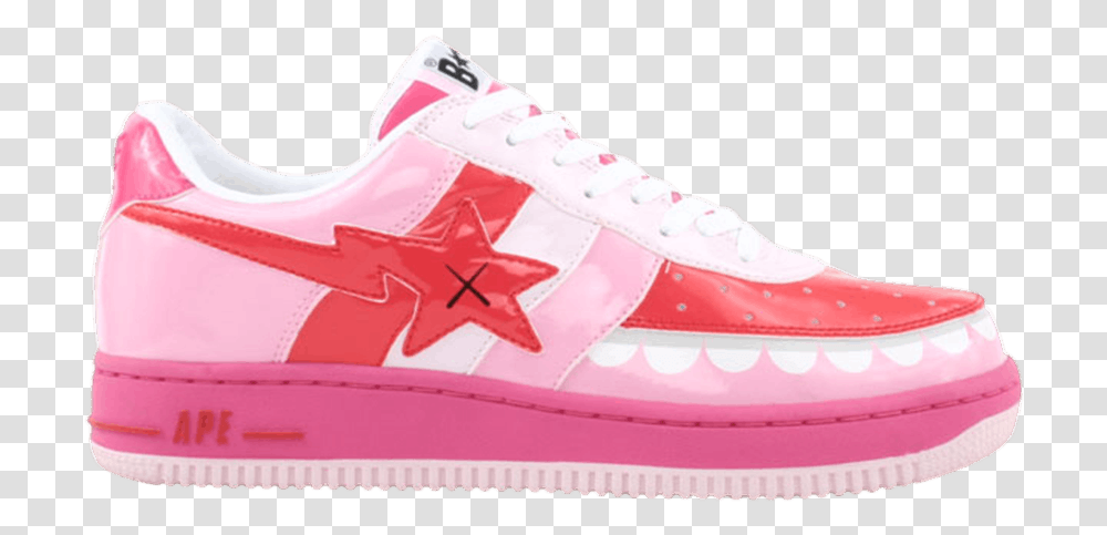Pink Bapestas Kaws, Shoe, Footwear, Apparel Transparent Png