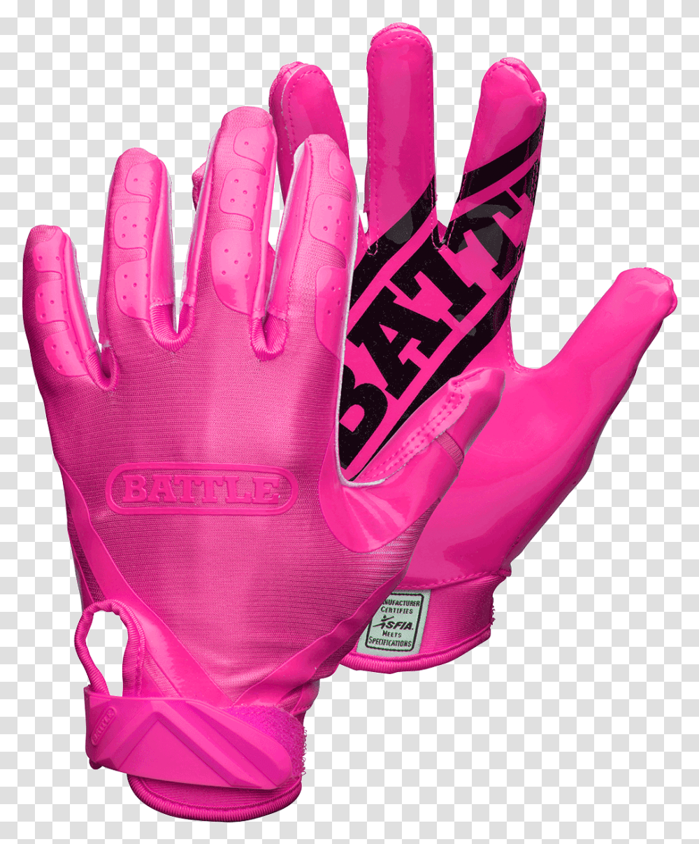 Pink Battle Football Gloves, Apparel Transparent Png