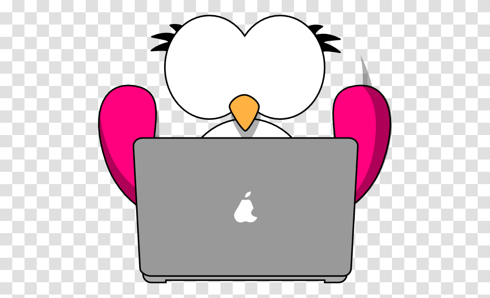 Pink Bird With Laptop Clip Art, Pc, Computer, Electronics, Label Transparent Png