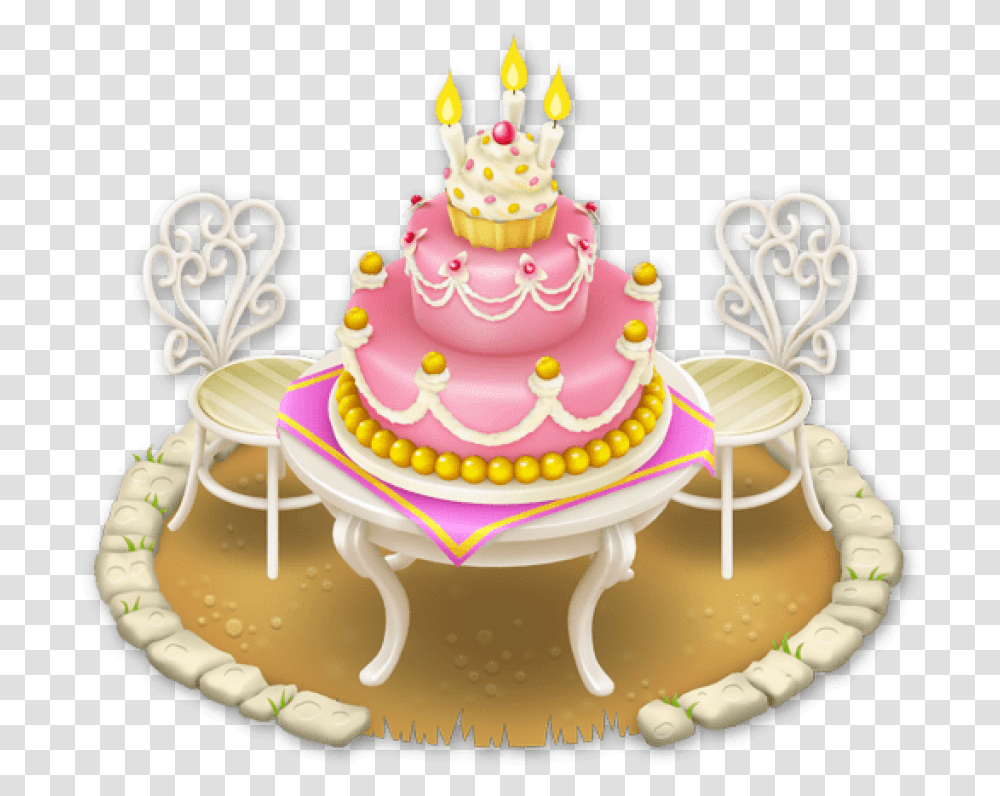 Pink Birthday Cake Background, Dessert, Food, Torte, Icing Transparent Png