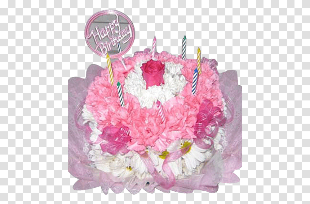 Pink Birthday Cake Cake Decorating, Dessert, Food, Plant, Flower Transparent Png