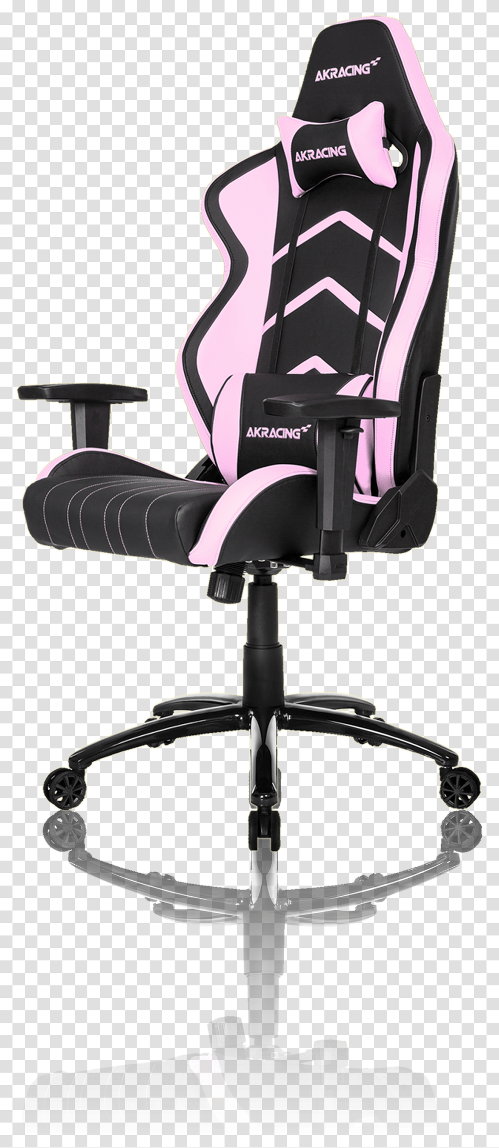 Pink Black Gaming Chair, Furniture, Cushion, Wheelchair, Headrest Transparent Png