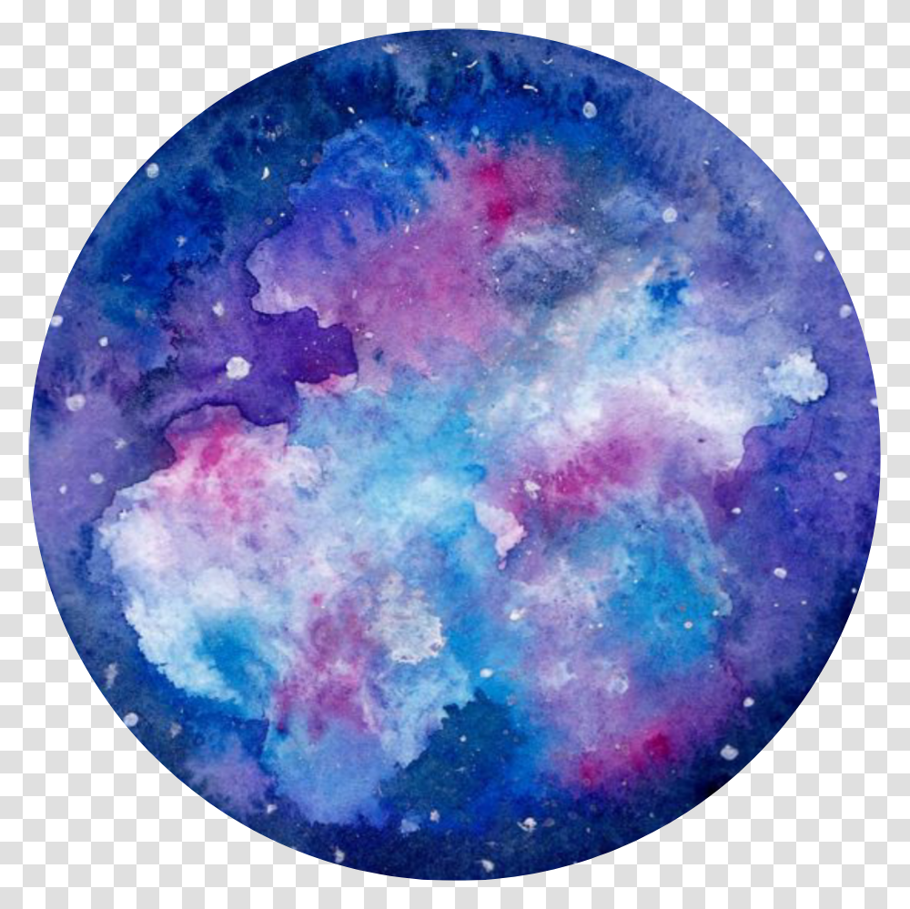 Pink Blue Purple Watercolor Stars Circle Watercolor Painting, Outer Space, Astronomy, Universe, Moon Transparent Png
