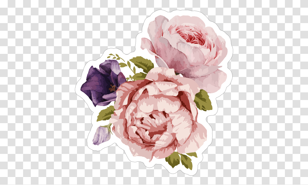 Pink Bouquet Of Roses Flower Stickers Flower Stickers, Plant, Blossom, Carnation, Peony Transparent Png