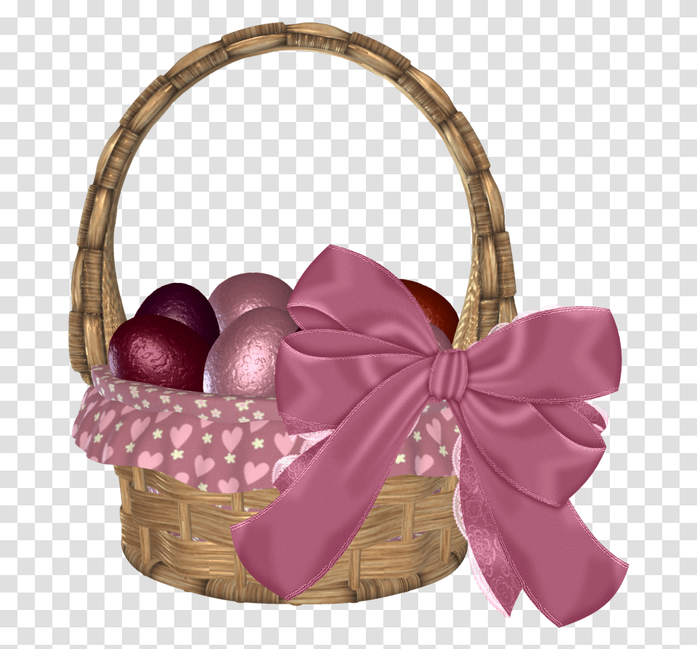 Pink Bow Basket, Handbag, Accessories, Accessory, Shopping Basket Transparent Png