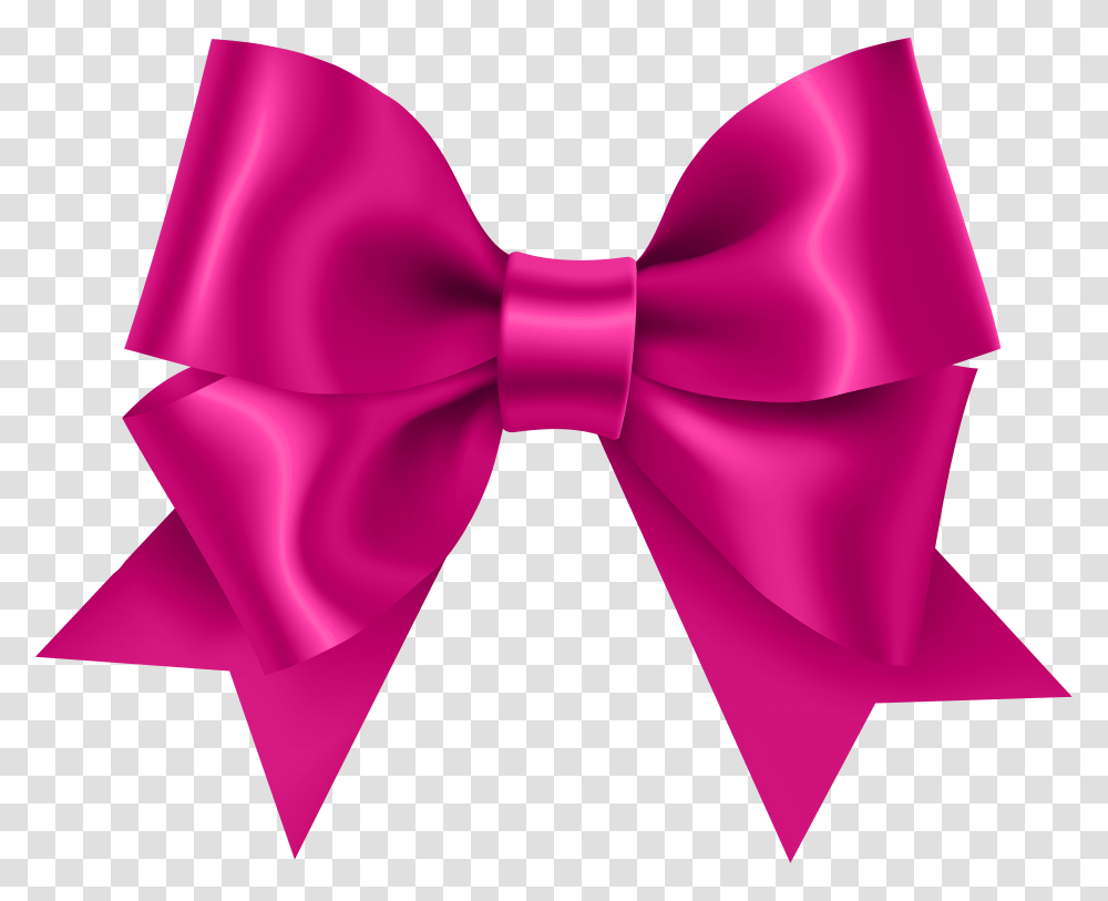 Pink Bow Clip, Tie, Accessories, Accessory, Necktie Transparent Png