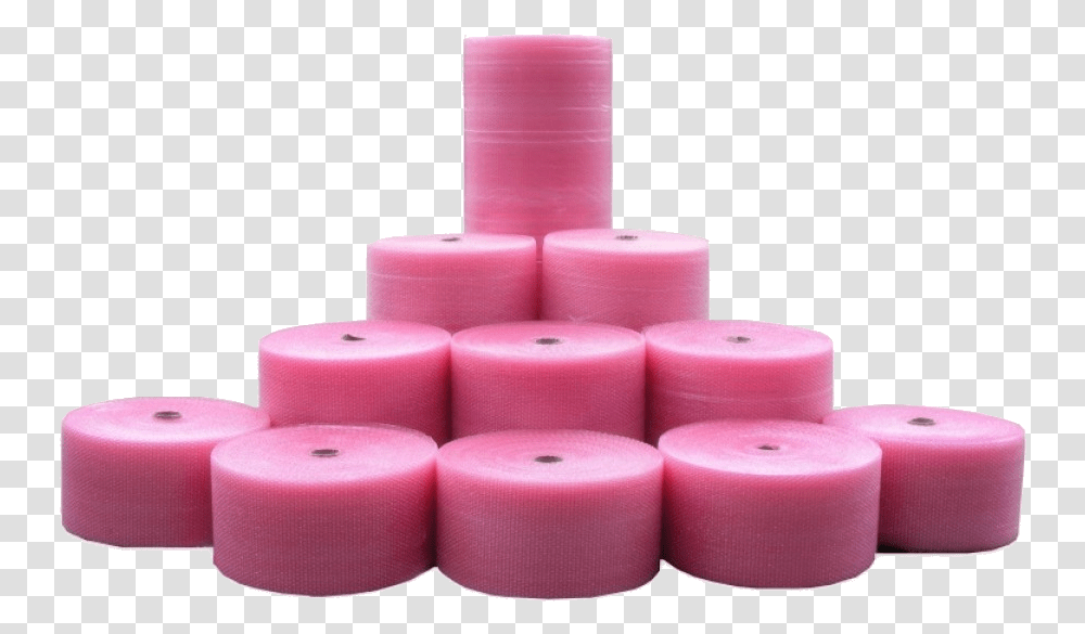 Pink Bubble Wrap Barbell, Candle, Foam, Cylinder Transparent Png
