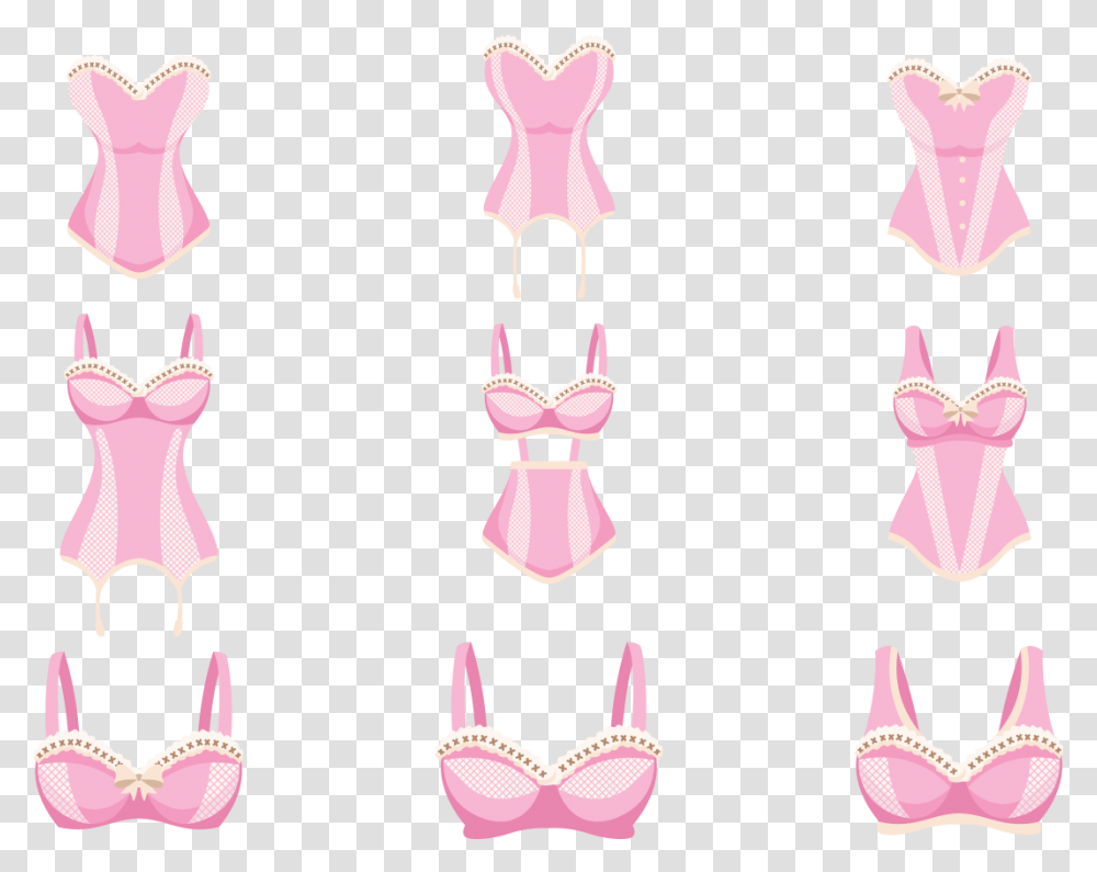 Pink Bustier Icons Vector Vetores Lingerie Fundo Transparente, Apparel, Underwear, Bra Transparent Png