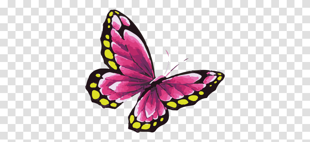 Pink Butterfly Tattoo In Watercolor Art Watercolor Butterfly Clipart, Invertebrate, Animal, Insect, Graphics Transparent Png