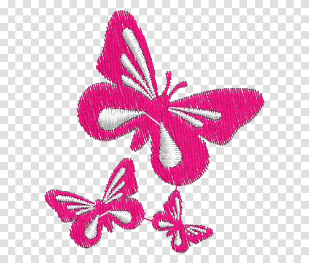 Pink Butterfly Vinyl Stickers Decalscarwindowvan Borboleta Bordado, Pattern, Embroidery Transparent Png