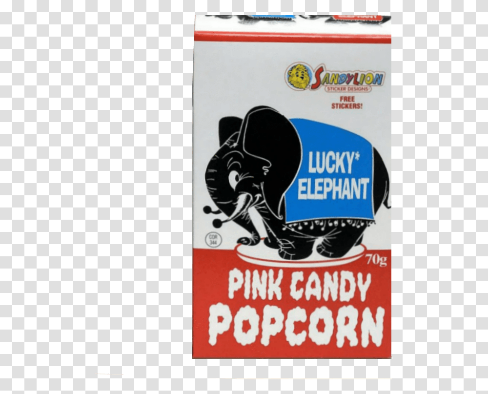 Pink Candy Pink Elephant Popcorn, Label, Poster, Advertisement Transparent Png