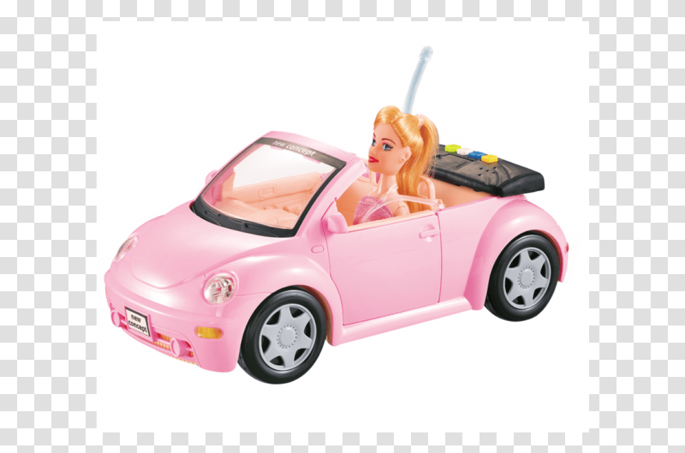 Pink Car With Doll 33 Cm Model Car, Vehicle, Transportation, Toy, Tire Transparent Png