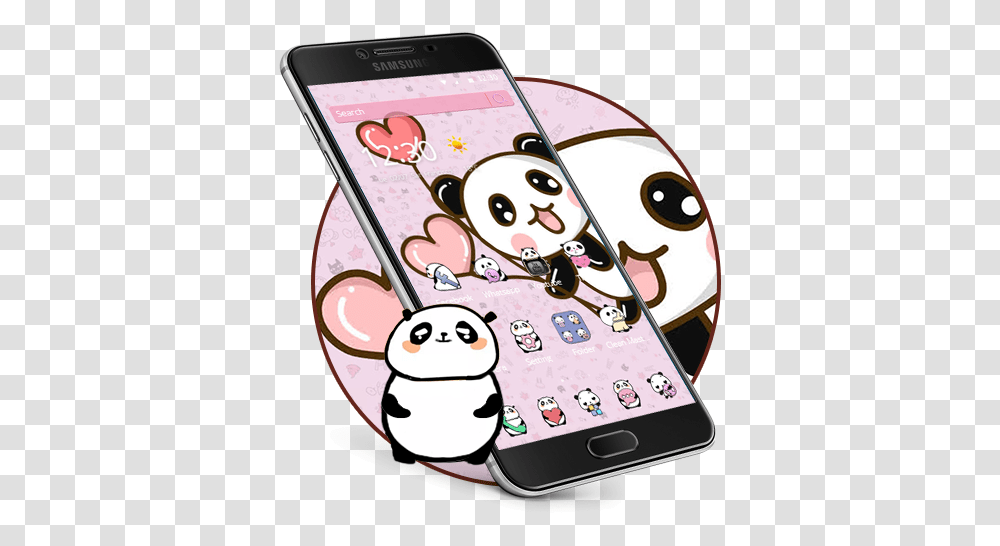 Pink Cartoon Cute Panda Wallpaper - Apps No Google Play Girly, Phone, Electronics, Mobile Phone, Cell Phone Transparent Png