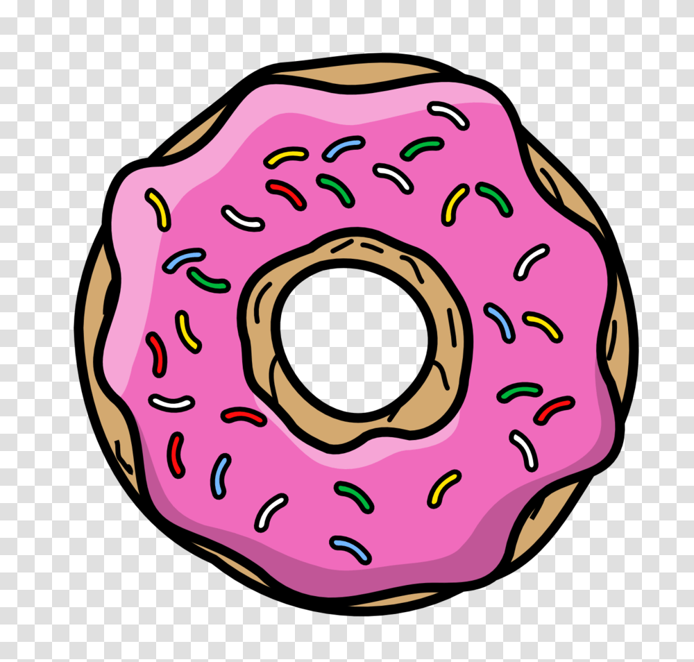 Pink Cartoon Donut Vector Clip Art Illustration With Simple, Pastry, Dessert, Food, Sweets Transparent Png