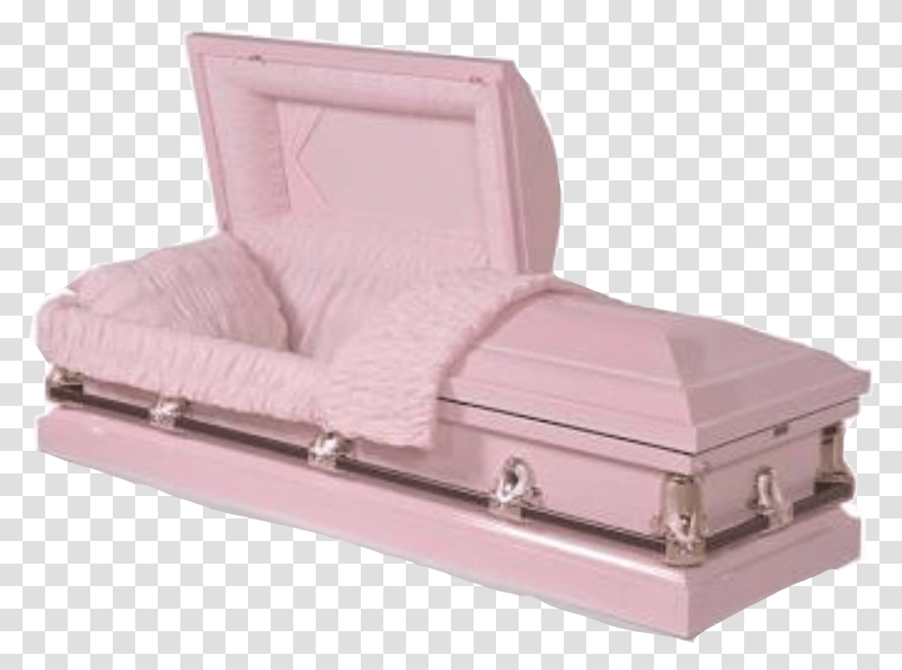 Pink Casket Image Pink Casket, Luggage, Suitcase, Furniture, Box Transparent Png