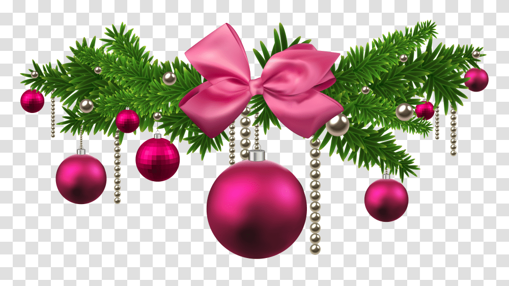 Pink Christmas Decorations Christmas Tree Decorations Transparent Png